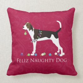 Cojín Decorativo Navidades de Treeing Walker Coonhound