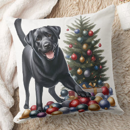 Cojín Decorativo Navidades de vacaciones de perro recuperadores de 