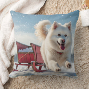 Cojín Decorativo Navidades de vacaciones festivas de Samoyed