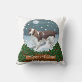 Cojín Decorativo Navidades de Welsh Springer Spaniel
