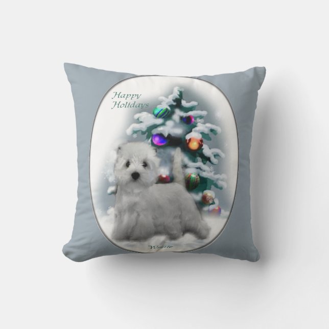 Cojín Decorativo Navidades de West Highland White Terrier (Anverso)