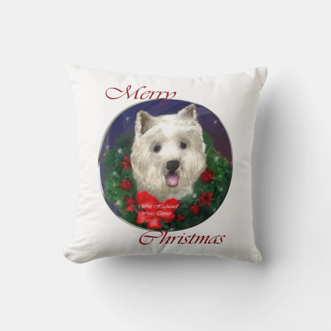 Cojín Decorativo Navidades de West Highland White Terrier (Anverso)