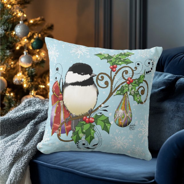 Cojín Decorativo Navidades de Winter Chickadee (Subido por el creador)