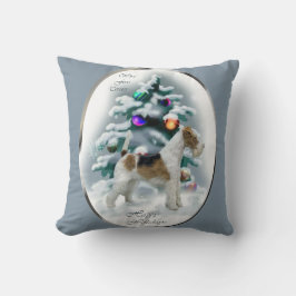 Cojín Decorativo Navidades de Wire Fox Terrier