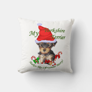 Cojín Decorativo Navidades de Yorkshire Terrier
