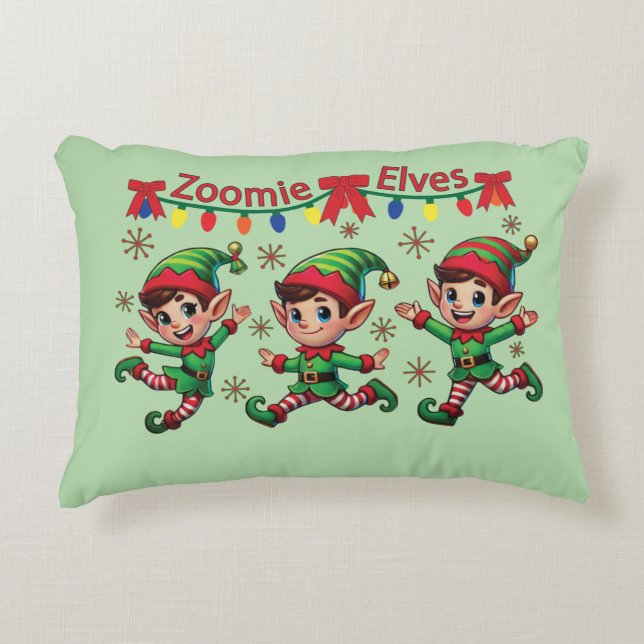 Cojín Decorativo Navidades de Zoomie Elves (Anverso)