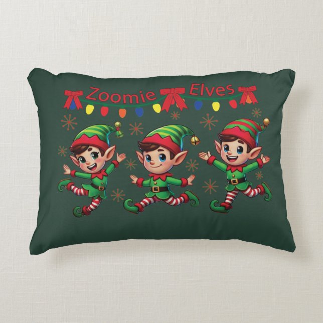 Cojín Decorativo Navidades de Zoomie Elves (Anverso)