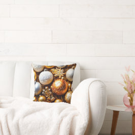 Cojín Decorativo Navidades decoración baubles dorados