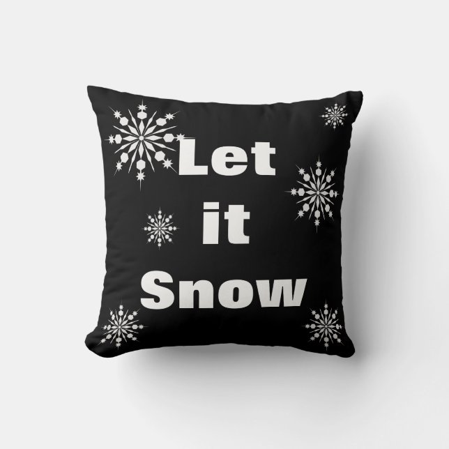 Cojín Decorativo Navidades decorativos de copos de nieve con nieve (Anverso)