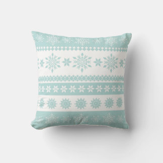 Cojín Decorativo Navidades del copo de nieve blanco azul en polvo d