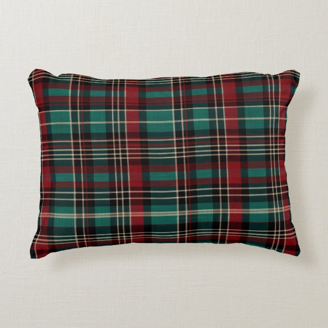Cojín Decorativo Navidades del Country Red Green Plaid (Anverso)