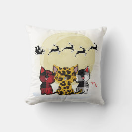 Cojín Decorativo Navidades del gato vigilan Santa Claus
