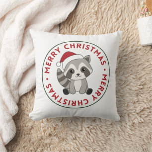 Cojín Decorativo Navidades del mapache Nieve Raccoons Throw Pillo