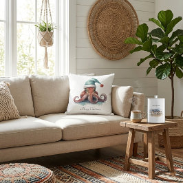 Cojín Decorativo Navidades del Octopus Alegría, personalizado