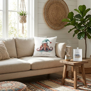 Cojín Decorativo Navidades del Octopus Alegría, personalizado