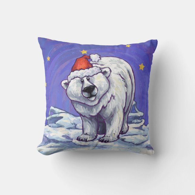 Cojín Decorativo Navidades del oso polar (Anverso)