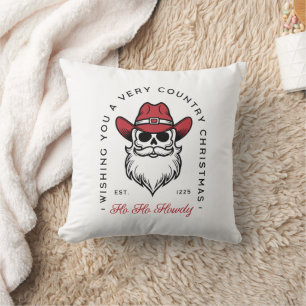 Cojín Decorativo Navidades del país Howdy Santa cowboy desea