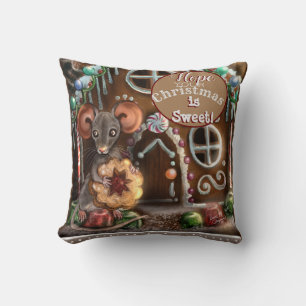 Cojín Decorativo Navidades del ratón Gingerbread