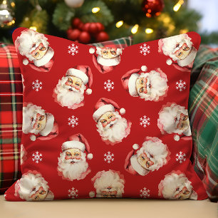 Cojín Decorativo Navidades del Retro Rojo Vintage Santa Claus