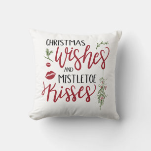 Cojín Decorativo Navidades desean Mistletoe besa cita