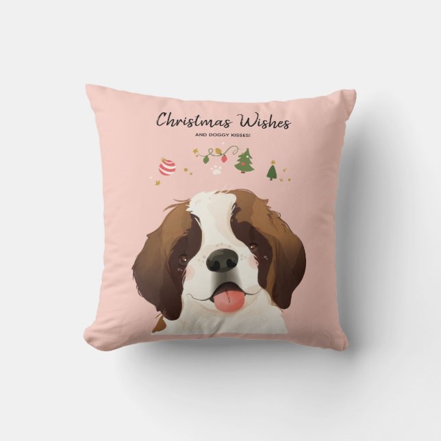 Cojín Decorativo Navidades desean y besan con garra (Anverso)