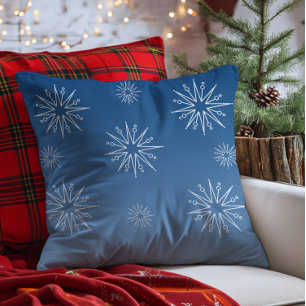 Cojín Decorativo Navidades deslumbrantes estrellas almohada, azul