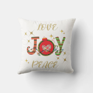 COJÍN DECORATIVO NAVIDADES DISEÑAN LA PAZ DEL AMOR A LA ALEGRÍA CON