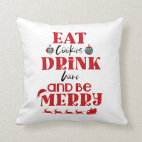 Navidades divertidos comen galletas que beben vino