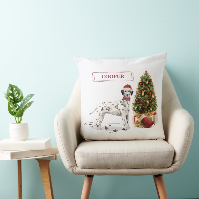 Cojín Decorativo Navidades divertidos dalman perro y árbol (Silla)