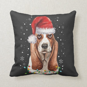Cojín Decorativo Navidades divertidos de perras en Basset