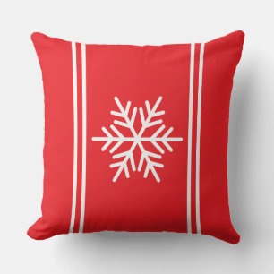 Cojín Decorativo Navidades divertidos festivos rayas blancas rojas 
