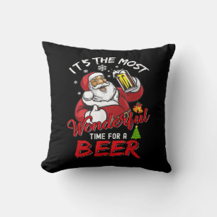Cojín Decorativo Navidades divertidos Santa Claus Beer Beer Wonderf