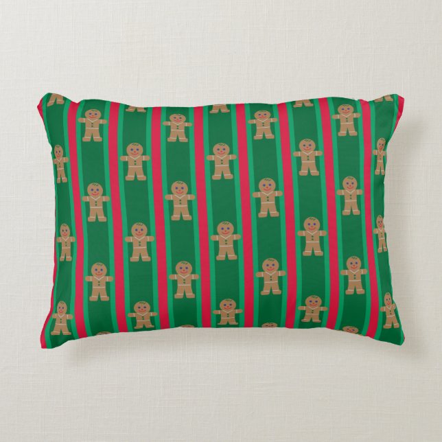 Cojín Decorativo Navidades divertidos y amables hombre pan de jengi (Anverso)