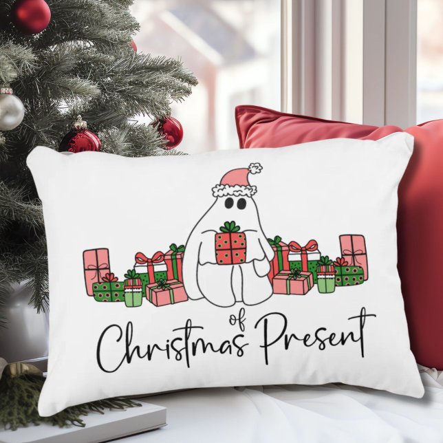 Cojín Decorativo Navidades divertidos y únicos (Cute Simple Modern Funny Ghost Of Christmas Accent Pillow)