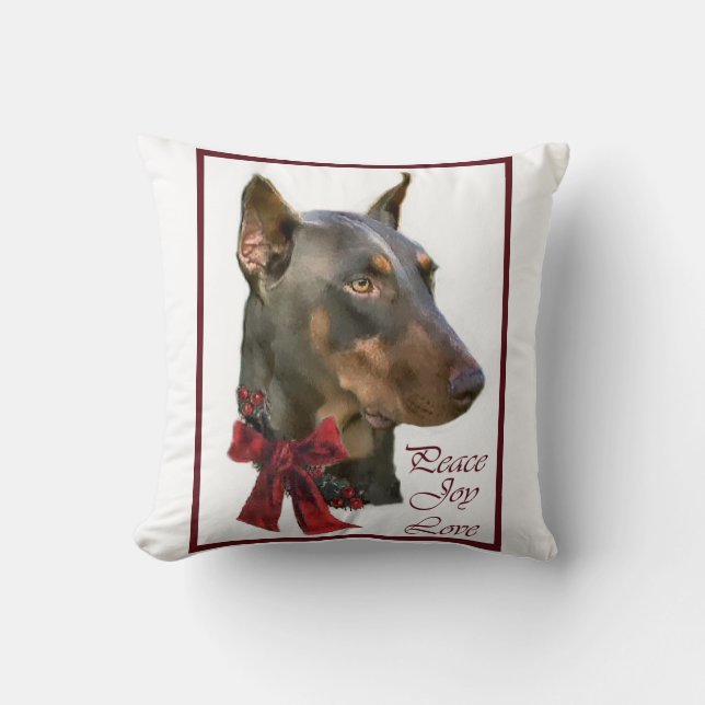 Cojín Decorativo Navidades Doberman Pinscher (Anverso)
