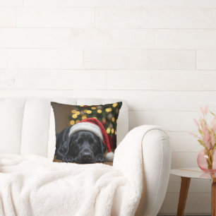 Cojín Decorativo Navidades durmientes recuperador de labrador negro