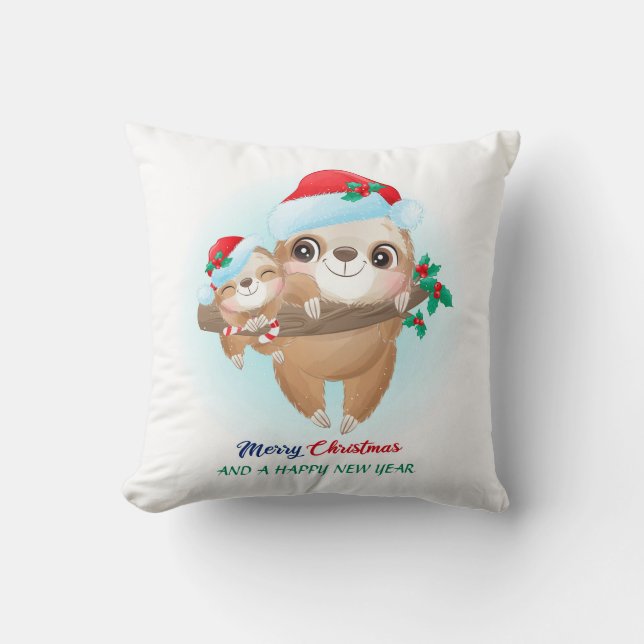 Cojín Decorativo Navidades educados acuardan a mamá y bebé en guard (Anverso)