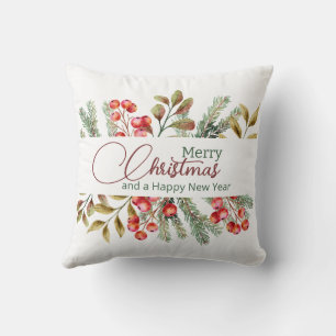 Cojín Decorativo Navidades Elegante acuarela