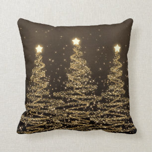 Cojín Decorativo Navidades elegantes esparcen árboles negros marr