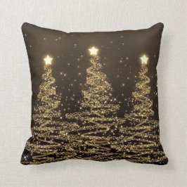 Cojín Decorativo Navidades elegantes esparcen árboles negros marrón