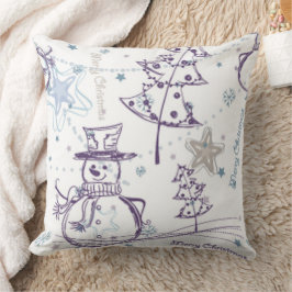 Cojín Decorativo Navidades Elementos Esbozo Snowman