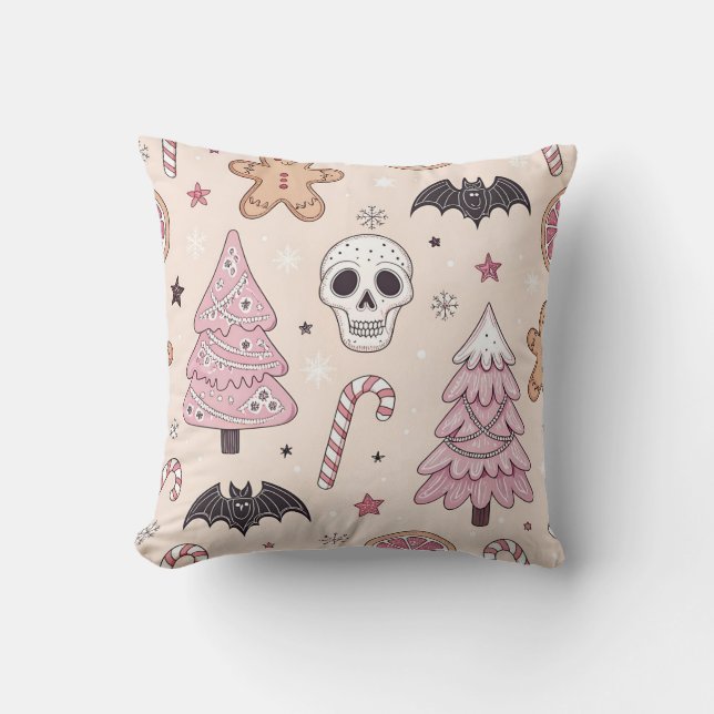 Cojín Decorativo Navidades emo del gótico Pastel (Anverso)