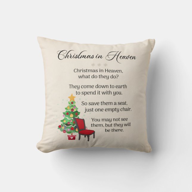 Cojín Decorativo Navidades En El Cielo - Silla Vacía (Anverso)