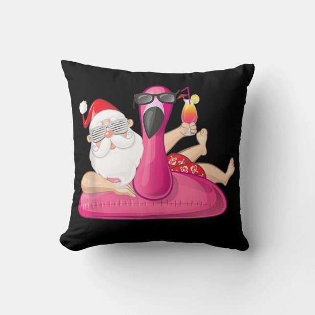 Cojín Decorativo Navidades en julio Vac de verano en Santa Hawái (Anverso)