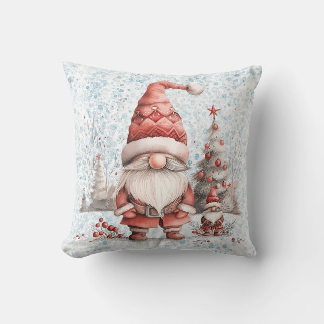Cojín Decorativo Navidades escandinavos Gnome Red Berries (Anverso)