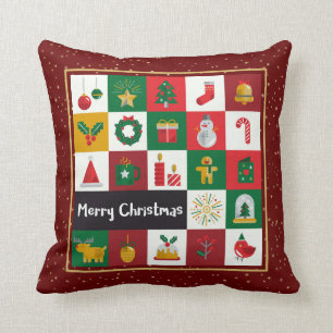Cojín Decorativo Navidades Estrellas Purpurinoso de colores elegant