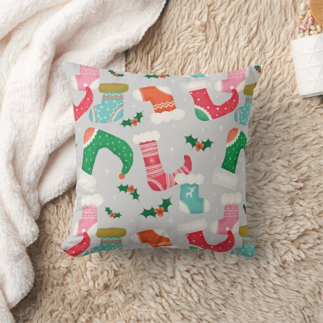 Cojín Decorativo navidades falalala gris - medias (Manta)