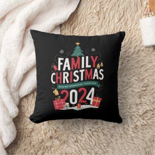 Cojín Decorativo Navidades familiares 2024 Reuniendo Recuerdos