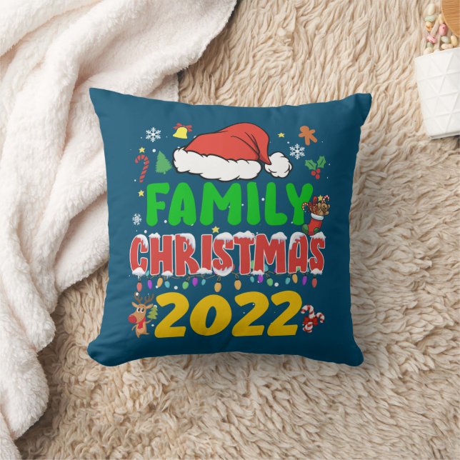 Cojín Decorativo Navidades familiares coincidentes 2022 Equipo Sant (Manta)