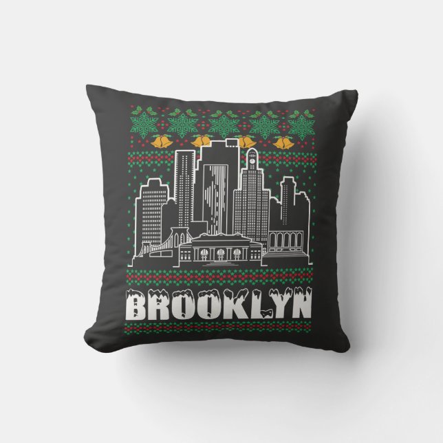 Cojín Decorativo Navidades feos de Brooklyn New York (Anverso)